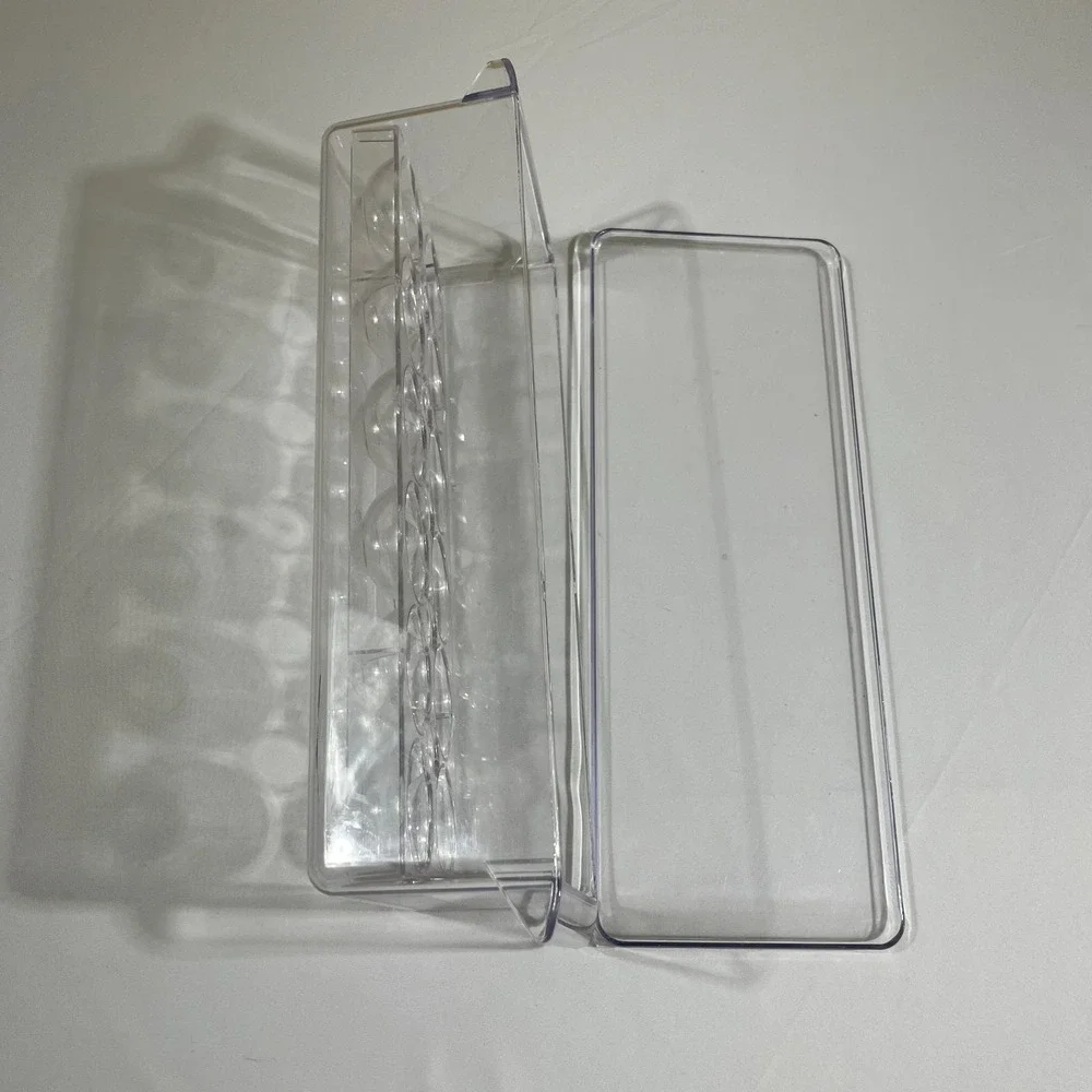 Vintage Refrigerator Egg Storage Holder Container Tray Clear Plastic